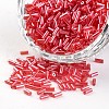 Transparent Colours Pearl Luster Plated Round Hole Glass Bugle Beads SEED-I001-105-1