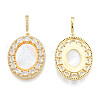 Brass Micro Pave Clear Cubic Zirconia Pendants KK-N227-134-1