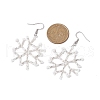 Glass Snowflake Dangle Earrings EJEW-MZ00253-4