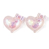 Transparent Epoxy Resin Heart with Bowknot Decoden Cabochons CRES-M034-07B-1