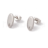 Non-Tarnish 201 Stainless Steel Stud Earring Findings with Hole EJEW-A071-01A-P-1