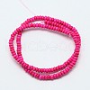 Dyed Synthetical Turquoise Rondelle Bead Strand X-G-P083-6mm-84A-2