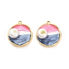 304 Stainless Steel Enamel  Pendants STAS-B084-06G-01-1