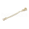 Brass Micro Pave Clear Cubic Zirconia Chain Extender KK-G491-52C-G-2