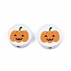Halloween Printed Natural Wood Beads WOOD-T021-92-4