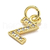 Initial Letter Brass with Cubic Zirconia Charms KK-Q814-26Z-G-2