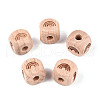 Engraved Beech Wood Beads WOOD-N015-08E-1