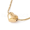 Heart Pendant Necklace with Coreana Chains NJEW-G074-20G-1