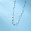 Ocean Style Brass & Synthetic Stone Cuboid Beaded Necklaces for Women's Vacation Date Gift FE9405-2