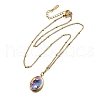 Summer Beach 304 Stainless Steel Lilac Enamel Pendant Necklaces for Women NJEW-U043-01C-G-4