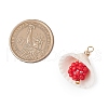 Clam Shell & Glass Seed Beaded Pendants PALLOY-MZ00526-3