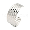 Non-Tarnish 304 Stainless Steel Wavy Open Cuff Bangles for Women BJEW-Q344-02P-1