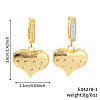 Fashionable Brass Clear Cubic Zirconia Heart Hoop Earrings SN8778-1-3