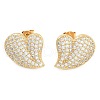 Brass Micro Pave Clear Cubic Zirconia Stud Earrings EJEW-U005-12B-G-1