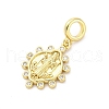 Brass Micro Pave Cubic Zirconia European Dangle Charms KK-D325-25G-04-2