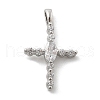Brass Micro Pave Clear Cubic Zirconia Pendants KK-L228-01P-02-1