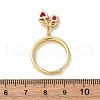 Brass Micro Pave Cubic Zirconia Open Cuff Rings for Women RJEW-U057-12B-G-5