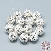 925 Sterling Silver Om Beads STER-T002-64S-3