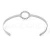 304 Stainless Steel Hollow Sunflower Cuff Bangle for Women BJEW-D061-02P-3