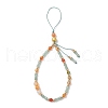 Natural Carnelian & Peacock Green Agate Mobile Straps HJEW-JM03425-02-2
