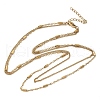304 Stainless Steel Cable Chain Double Layered Necklaces for Women NJEW-U050-02E-G-4