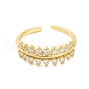 Brass Pave Cubic Zirconia Cuff Rings RJEW-U012-04G-02-2