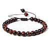 Synthetic Tiger Eye Round Bead Adjustable Braided Bracelets UO3136-16-1-2