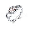 Zinc Alloy Rhinestone Finger Rings for Women FS-WG08E4B-02-4