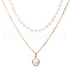 Double Layer Alloy with Plastic Pearl Pendant Necklaces for Women WG5D178-03-3