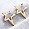 304 Stainless Steel Star Stud Earrings EJEW-B108-17G-1