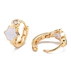 Brass Micro Pave Clear Cubic Zirconia Huggie Hoop Earrings EJEW-P187-B11-4