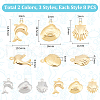 Unicraftale 48Pcs 6 Style 304 Stainless Steel Charms STAS-UN0054-81-3
