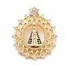 Rack Plating Brass Micro Pave Clear Cubic Zirconia Pendants KK-C063-18G-1