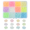 3432Pcs 12 Colors 8/0 Glow in the Dark Luminous Transparent Glass Round Seed Beads LUMI-CJ0001-01-1