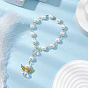 5Pcs Shell Pearl Round Beads Charm Bracelets BJEW-JB11228-1