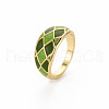 Rack Plating Light Gold Alloy Enamel Wide Band Rings RJEW-Q163-005-RS-3