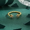 Brass Micro Pave Cubic Zirconia Cuff Rings for Women FS-WG235E9-01-3