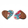 Transparent Resin & Walnut Wood Pendants RESI-TAC0017-73-A04-3