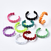 Spray Painted Brass Cuff Rings RJEW-S044-143-1