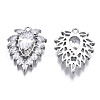 Brass Micro Pave Clear Cubic Zirconia Pendants ZIRC-S069-007P-2