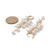 Natural Pearl Cluster Dangle Hoop Earrings EJEW-TA00202-2