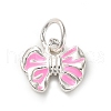 925 Sterling Silver Pearl Pink Enamel Charms STER-C014-01A-S-1