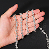 Globleland 3.7M Flower Glass Rhinestone and Iron Cup Chain DIY-GL0006-10-4
