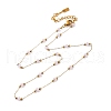 304 Stainless Steel & Glass Link Chain Necklaces NJEW-U026-22G-4