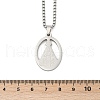 304 Stainless Steel Nossa Senhora Aparecida Virgin Mary Pendant Necklaces for Women NJEW-K283-01P-3