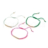 Synthetic Hematite Round Braided Bead Bracelet BJEW-JB07853-1