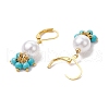 5Pair Brass Round Leverback Earrings EJEW-JE06367-4