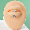 304 Stainless Steel Pave Clear Cubic Zirconia Hoop Lip Rings FS-WG12464-01-1