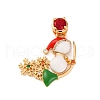 Christmas Theme Brass Micro Pave Cubic Zirconia Pendants KK-C076-27G-03-1