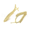 Hollow Leaf Brass Stud Earrings EJEW-L270-15G-2
